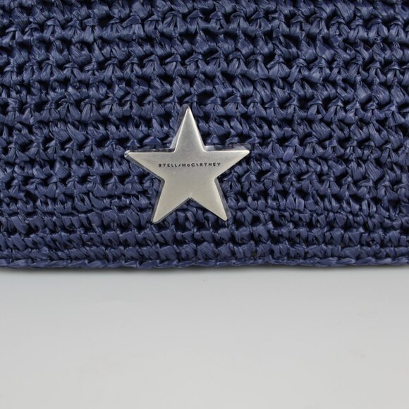 NEW STELLA MCCARTNEY Star Faux Raffia Chain Shoulder Bag - Picture 6 of 16